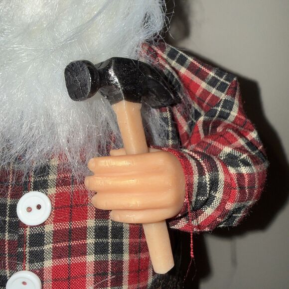 Santa Figure With Toy Soldier Hammer Screws + Apron Gift 16” - Picture 7 of 10
